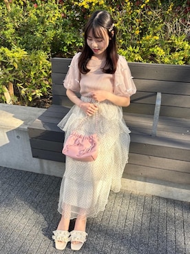 「ガーリーコーデ」｜emsexcite　/　エムズエキサイトさん（レディース・156cm）の春コーディネート