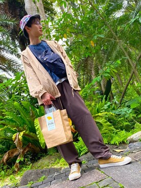 「niko and...（ニコアンド）のアイテム（マウンテンパーカー）」を使った、ショウさん（メンズ・167cm）の春コーディネート