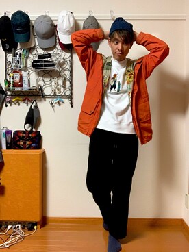 「Ne-net（ネネット）のアイテム（ジャケット/アウター）」を使った、渡邉健人さん（メンズ・176cm）の秋コーディネート