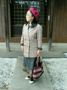 「ジャケット×スカート」｜るふなさん（レディース・152cm）の秋コーディネート