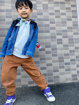 「アイテム（チノパンツ）」を使った、Ryuさん（キッズ・120cm）の春コーディネート