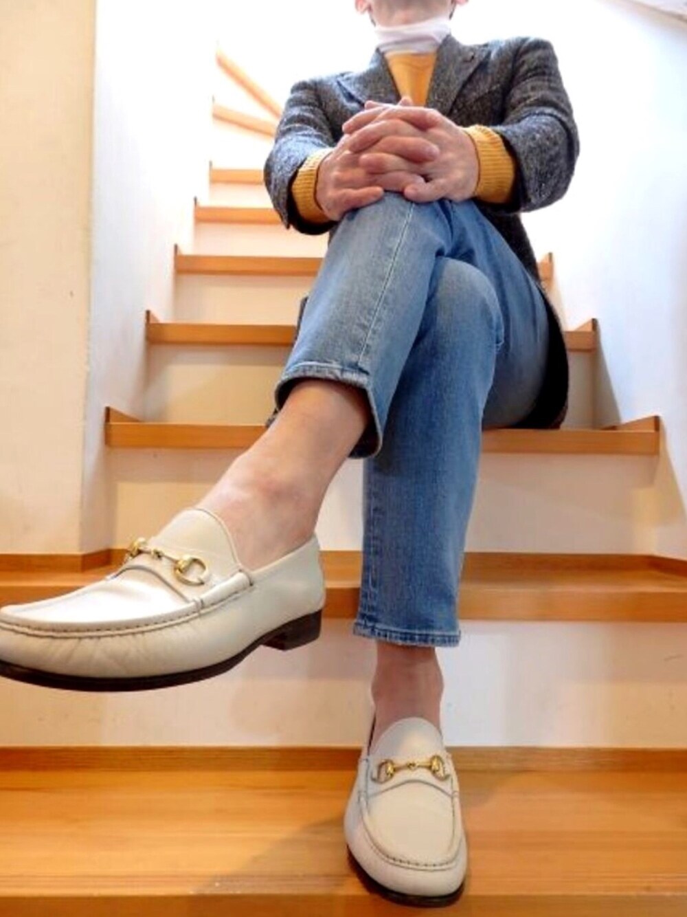 GUCCIのローファー（ホワイト系）を使った人気ファッション