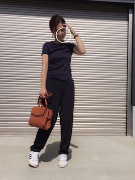 「LEPSIM（レプシィム）のT/R/PUテーパードパンツ　761850（その他パンツ）」を使った、kuukoさん（レディース・153cm）の秋コーディネート