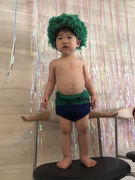 「節分」｜「アイテム（パンツ）」を使った、ttiiaaさん（キッズ・70cm）の冬コーディネート