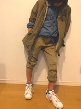 「Current/Elliott（カレントエリオット）のアイテム」を使った、Scorpio06さん（キッズ・138cm）の冬コーディネート