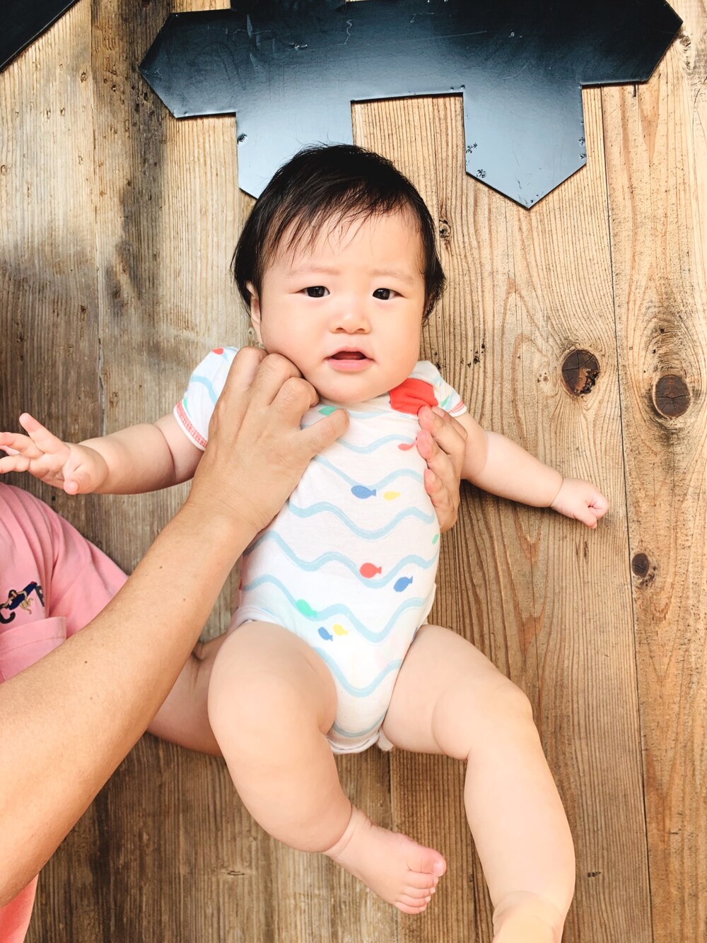 「combiminiのアイテム（ママ＆ベビー、その他）」を使った、icchaさん（キッズ・70cm）の夏コーディネートの1枚目の写真