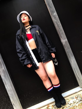 「JK」｜「アイテム（ナイロンジャケット）」を使った、maimeloさん（レディース・162cm）の秋コーディネート