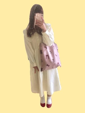 「axes femme（アクシーズファム）のアイテム（バッグ）」を使った、moe¨̮ さん（レディース・157cm）の春コーディネート