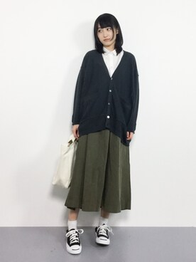 「mercibeaucoup,（メルシーボークー）のアイテム（カーディガン/ボレロ）」を使った、はしもさん（レディース・162cm）の秋コーディネート