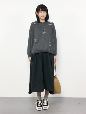 「rps（アールピーエス）のアイテム（スウェット）」を使った、はしもさん（レディース・162cm）の秋コーディネート