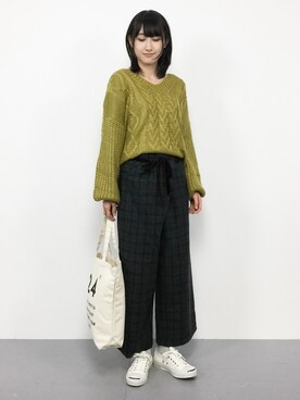 「タータンチェック」｜はしもさん（レディース・162cm）の秋コーディネート