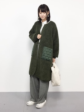 「PAR ICI」｜「アイテム（その他アウター）」を使った、はしもさん（レディース・162cm）の秋コーディネート
