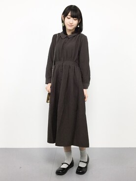 「amelier MAJESTIC LEGON（アメリエルマジェスティックレゴン）のアイテム（シャツワンピース）」を使った、はしもさん（レディース・162cm）の秋コーディネート