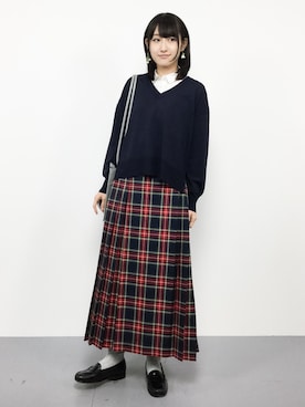 「タータンチェック」｜はしもさん（レディース・162cm）の秋コーディネート