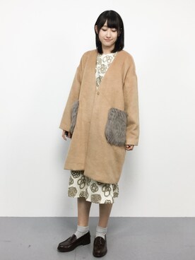「chambre de charme（シャンブルドゥシャーム）のアイテム（ワンピース）」を使った、はしもさん（レディース・162cm）の秋コーディネート