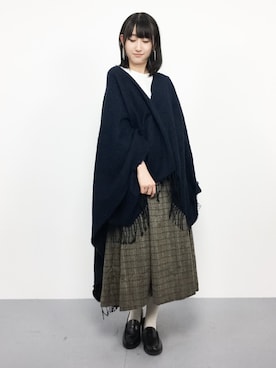 「URBAN RESEARCH Sonny Label（アーバンリサーチサニーレーベル）のアイテム（ポンチョ）」を使った、はしもさん（レディース・162cm）の秋コーディネート