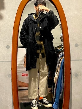 「Steven Alan」｜「アイテム（モッズコート）」を使った、nowhere☻さん（メンズ・180cm）の冬コーディネート