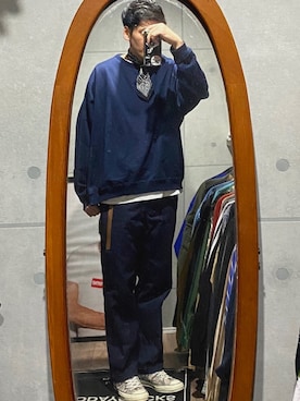 「markaware（マーカウェア）のアイテム（スウェット）」を使った、nowhere☻さん（メンズ・180cm）の春コーディネート