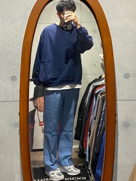 「markaware（マーカウェア）のアイテム（スウェット）」を使った、nowhere☻さん（メンズ・180cm）の春コーディネート
