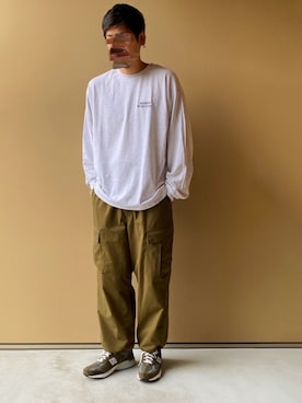 「DAIWAPIER39のアイテム（カーゴパンツ）」を使った、nowhere☻さん（メンズ・180cm）の秋コーディネート