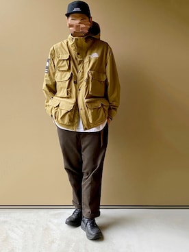 「ブラウンコーデ」｜「アイテム（マウンテンパーカー）」を使った、nowhere☻さん（メンズ・180cm）の秋コーディネート