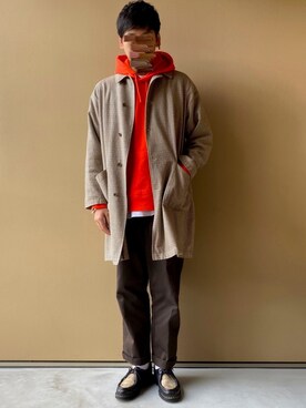 「Paraboot」｜「アイテム（ステンカラーコート）」を使った、nowhere☻さん（メンズ・180cm）の秋コーディネート