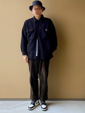「エアジョーダン1」｜「アイテム（ジャケット/アウター）」を使った、nowhere☻さん（メンズ・180cm）の冬コーディネート