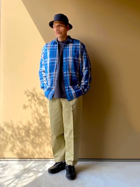 「markaware（マーカウェア）のアイテム（チノパンツ）」を使った、nowhere☻さん（メンズ・180cm）の春コーディネート