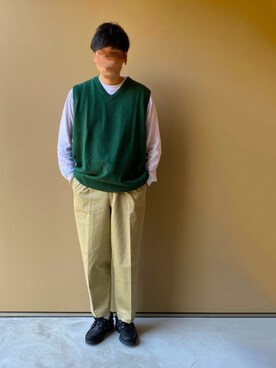 「markaware（マーカウェア）のアイテム（チノパンツ）」を使った、nowhere☻さん（メンズ・180cm）の春コーディネート