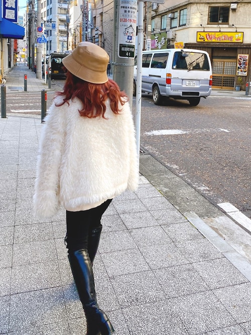 スクエアトゥチャンキーヒールロングブーツ（ブーツ）｜STYLEBLOCK