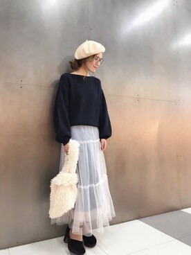 「纱裙」｜静かにさん（レディース・161cm）の秋コーディネート