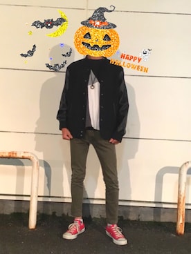 「wearhalloween2017」｜「アイテム（ブルゾン）」を使った、ミルクティーさん（メンズ・172cm）の秋コーディネート
