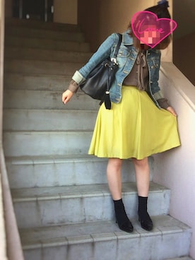 「ベルイエロー」｜「アイテム（ジャケット/アウター）」を使った、sa-ku-raさん（レディース・150cm）の春コーディネート