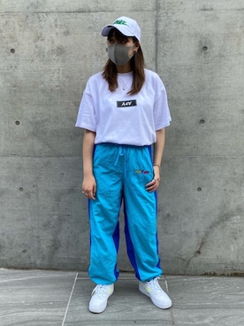 「KaneZ（ケインズ）のアイテム（キャップ）」を使った、モリナガ  ナツキさん（レディース・161cm）の夏コーディネート