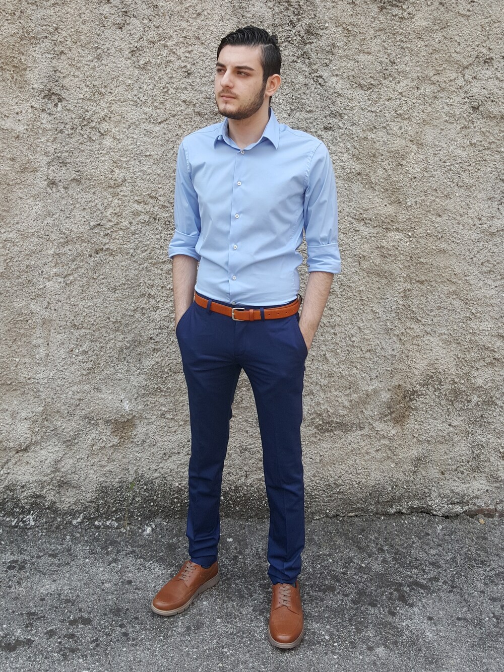 「シンプル、ZARA、大人カジュアル、ootd、シンプルコーデ、outfit」｜「ZARAのアイテム（シャツ/ブラウス、その他）」を使った、Fabio Arapiさん（メンズ・170cm）の春コーディネートの1枚目の写真