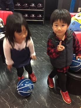 「GLOBAL WORK（グローバルワーク）のアイテム（ダウンベスト）」を使った、so_☺︎さん（キッズ・90cm）の秋コーディネート