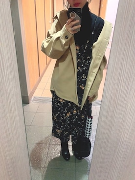 「ADAM ET ROPE'（アダムエロペ）のミディー丈ショートブーツ（ブーツ）」を使った、so_☺︎さん（レディース・153cm）の秋コーディネート