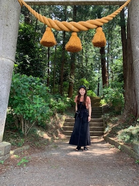 「SLOBE IENA（スローブイエナ）のアイテム（ジャンパースカート）」を使った、so_☺︎さん（レディース・153cm）の夏コーディネート