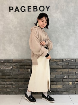 「デニムスカートINスタイル」｜ちゃんゆみさん（レディース・148cm）の春コーディネート