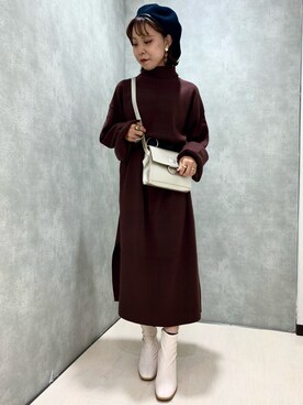 「PAGEBOY（ページボーイ）のハクミニショルダーBAG（ショルダーバッグ）」を使った、ちゃんゆみさん（レディース・148cm）の秋コーディネート
