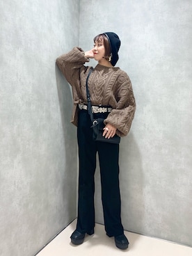 「PAGEBOY（ページボーイ）のアイテム（ハンチング/ベレー帽）」を使った、ちゃんゆみさん（レディース・148cm）の秋コーディネート