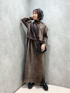 「PAGEBOY（ページボーイ）のアイテム（ハンチング/ベレー帽）」を使った、ちゃんゆみさん（レディース・148cm）の秋コーディネート