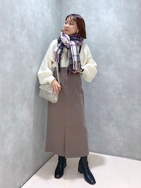 「PAGEBOY（ページボーイ）のハクミニショルダーBAG（ショルダーバッグ）」を使った、ちゃんゆみさん（レディース・148cm）の冬コーディネート