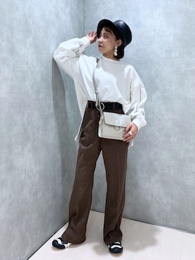 「PAGEBOY（ページボーイ）のハクミニショルダーBAG（ショルダーバッグ）」を使った、ちゃんゆみさん（レディース・148cm）の冬コーディネート