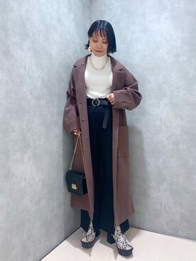 「PAGEBOY（ページボーイ）のアイテム（ダウンジャケット/コート）」を使った、ちゃんゆみさん（レディース・148cm）の冬コーディネート