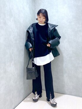 「ナカワタジャケット」｜ちゃんゆみさん（レディース・148cm）の冬コーディネート