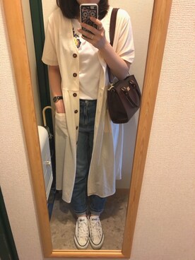 「アイテム（シャツワンピース）」を使った、うめさん（レディース・160cm・20代）の春コーディネート