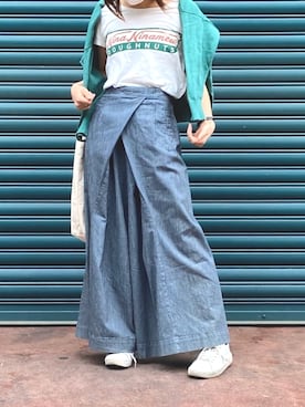 「Radiate（ラディエイト）のアイテム（パンツ）」を使った、MIRI | 水李さん（レディース・162cm）の春コーディネート