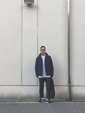 「OLIVER PEOPLES」｜「アイテム（ダウンジャケット/コート）」を使った、Ryutaro.さん（メンズ・178cm）の秋コーディネート
