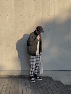 「WISM（ウィズム）のアイテム（帽子）」を使った、Ryutaro.さん（メンズ・178cm）の冬コーディネート